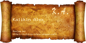 Kalikin Alex névjegykártya